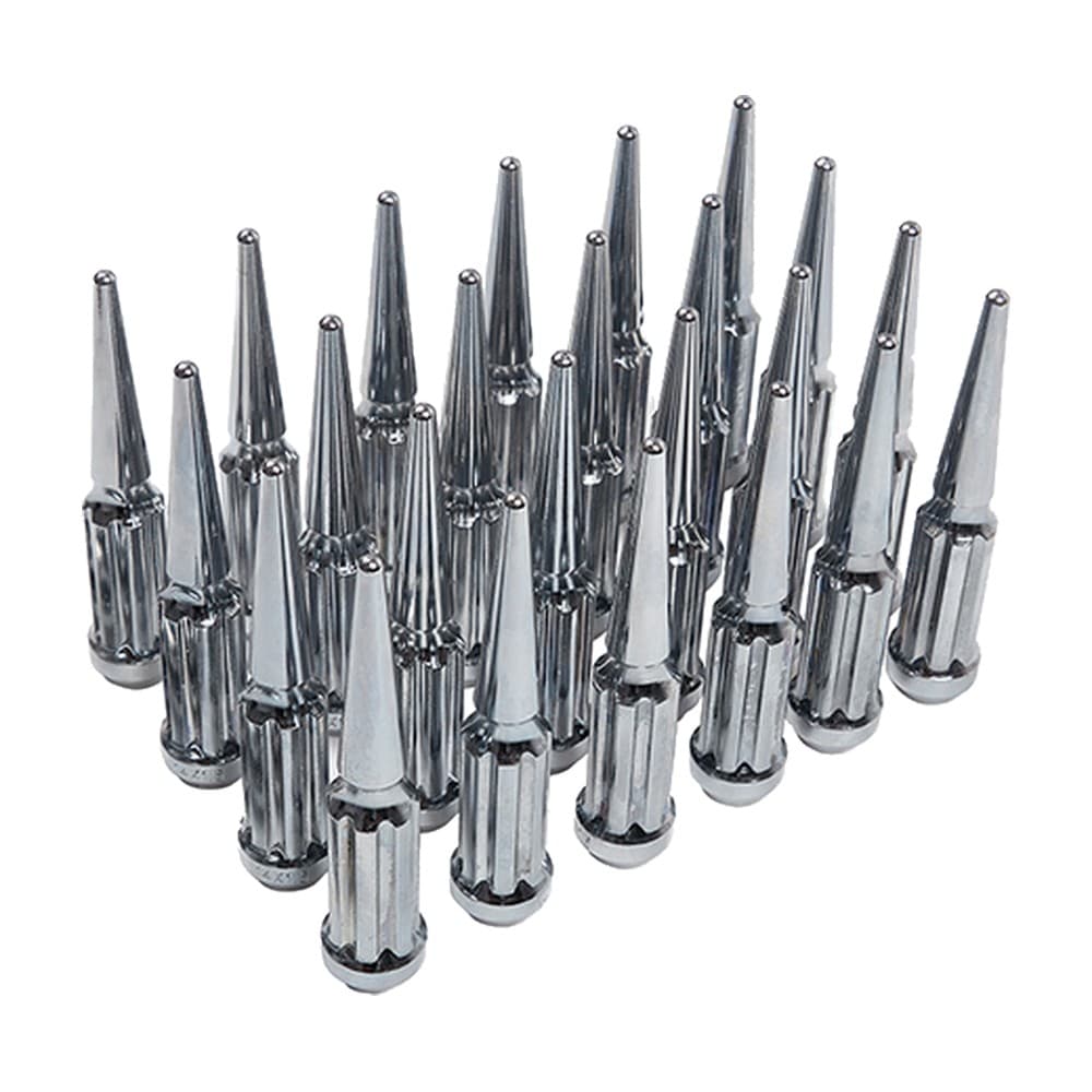 14x1.50 Spikes 24 Spline Nuts + 1 Key/Socket 1/2 Chrome