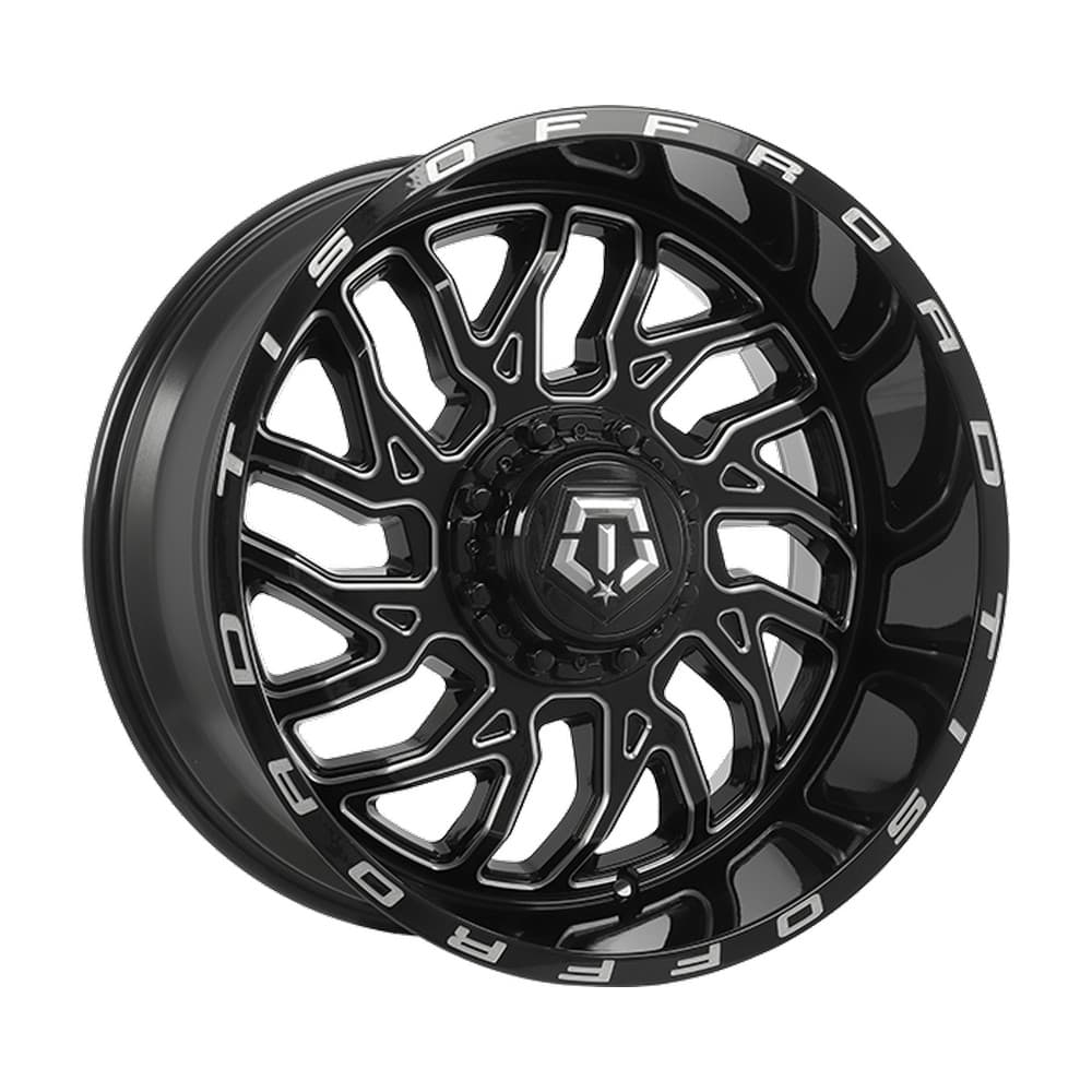 544 20×10.0 5x114.3/5x127 ET-25 — Gloss Black - Milled Edge