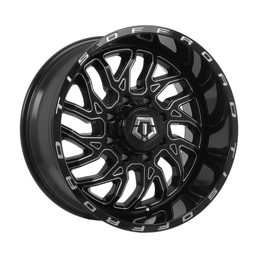 544 20×10.0 8x170 ET-25 — Gloss Black - Milled Edge