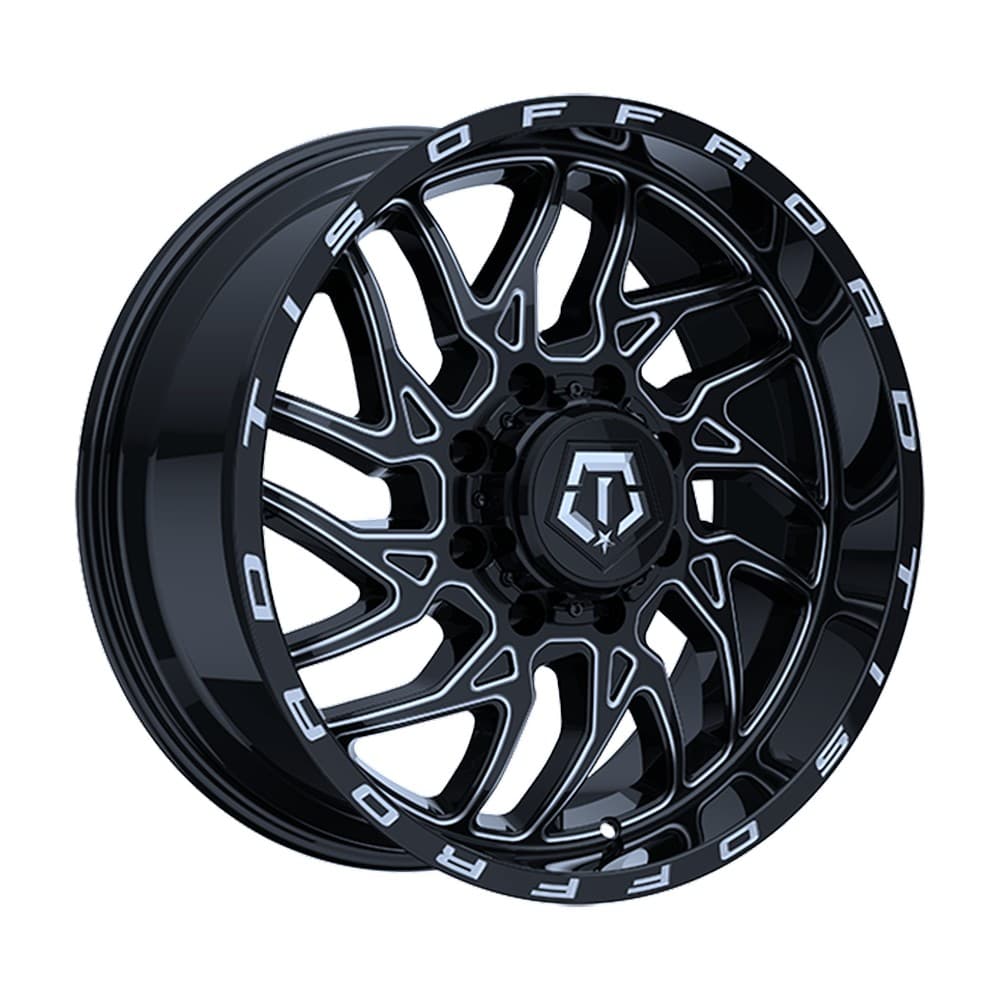 544 22×12.0 8x165.1 ET-44 — Gloss Black - Milled Edge