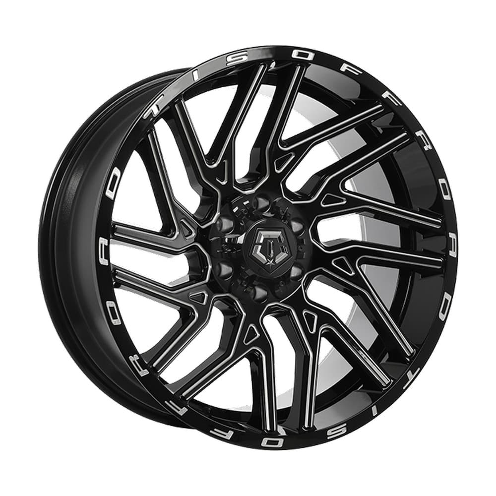 554 22×10.0 6x135/6x139.7 ET-19 — Gloss Black - Milled Edge