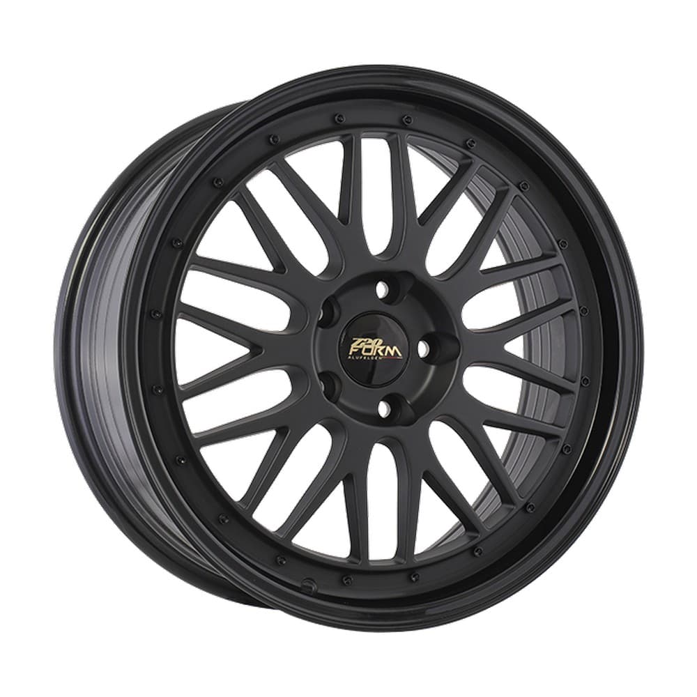 FF14 18×8.0 5x114.3 ET35 — Satin Black - Gloss Black Lip