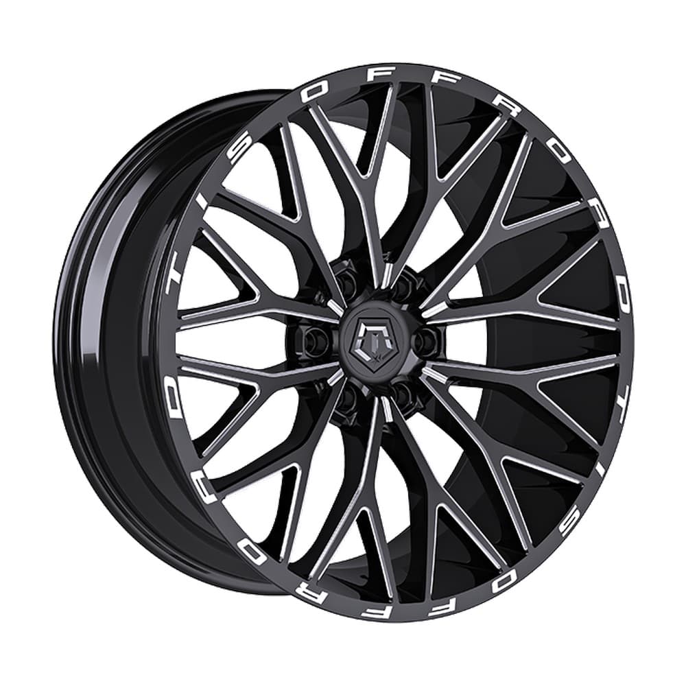 566 20×9.0 6x139.7 ET18 — Gloss Black - Milled Edge