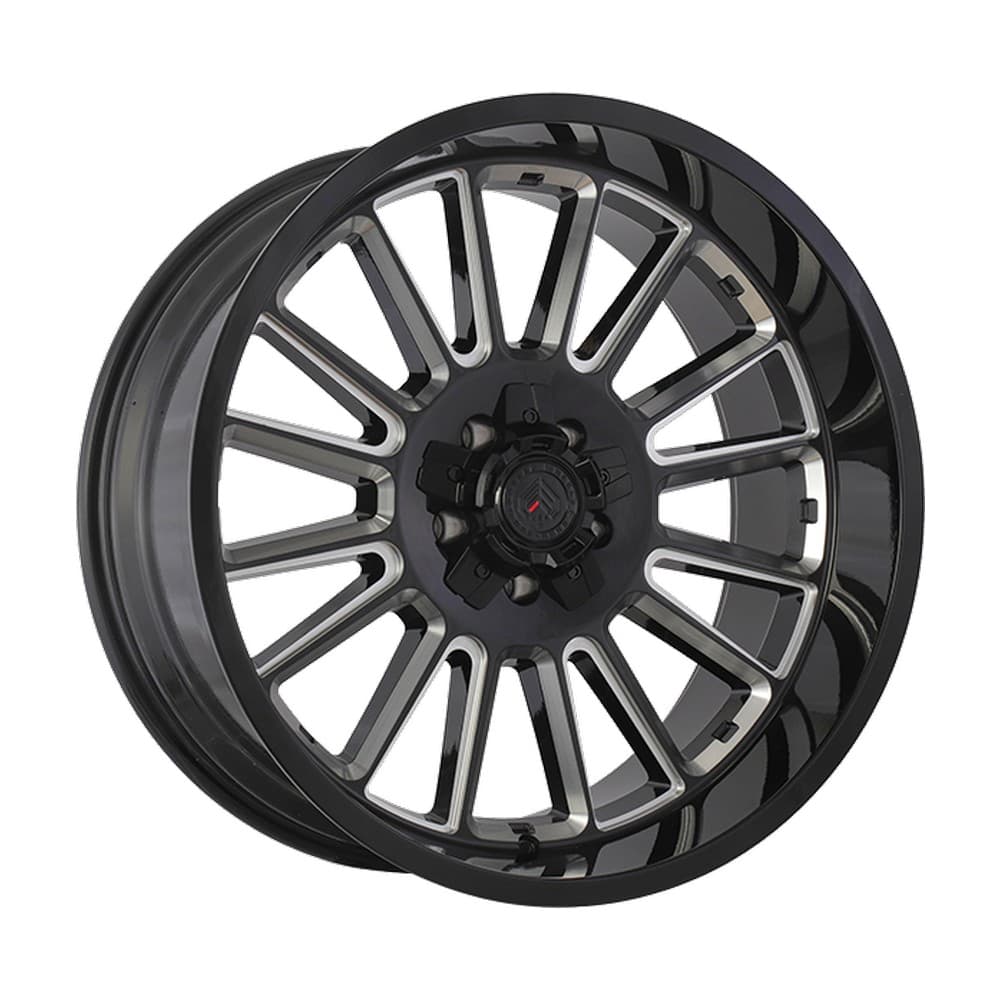 XR12 20×10.0 5x127/5x139.7 ET-25 — Gloss Black - Milled Edge
