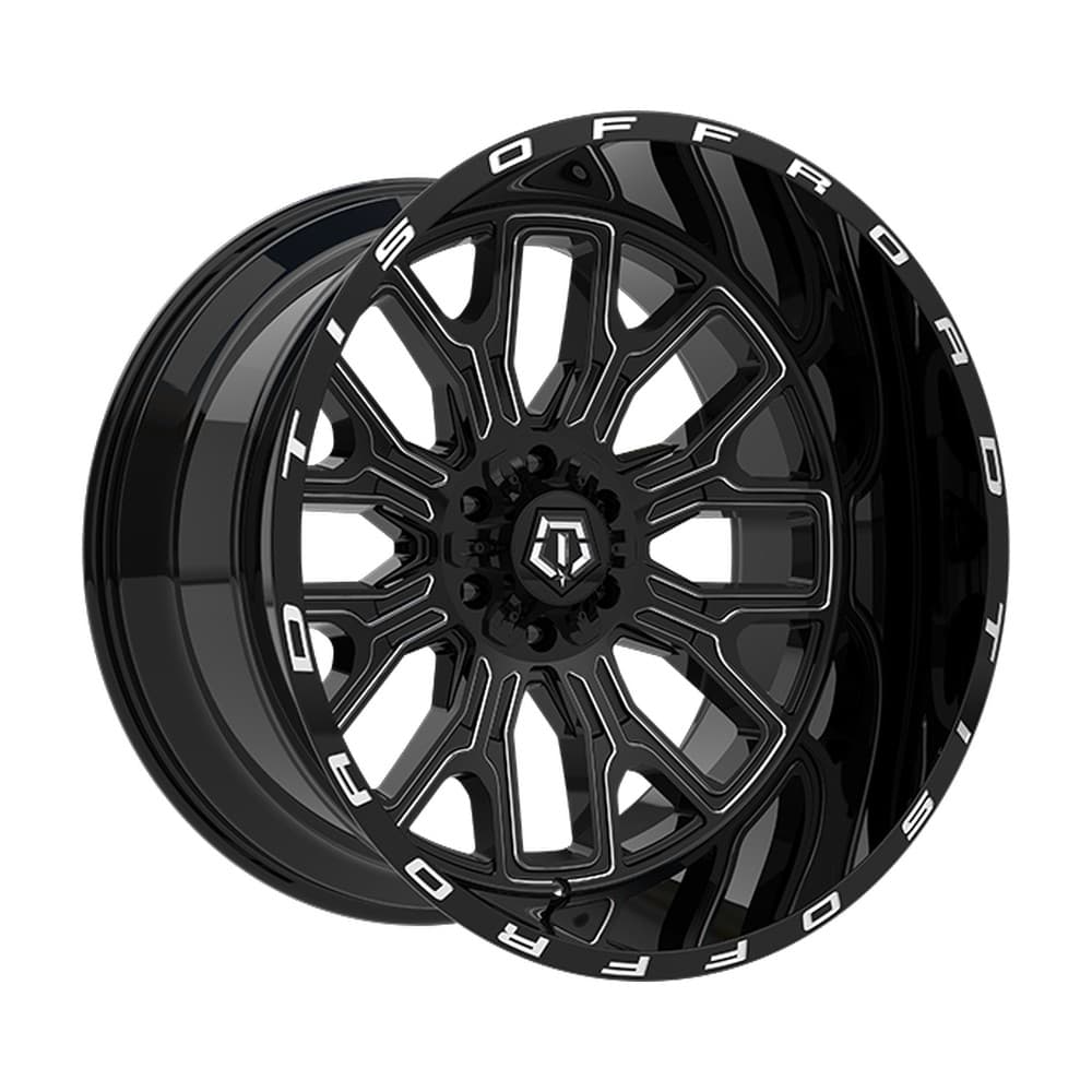 560 20×10.0 6x135/6x139.7 ET-25 — Gloss Black - Milled Edge
