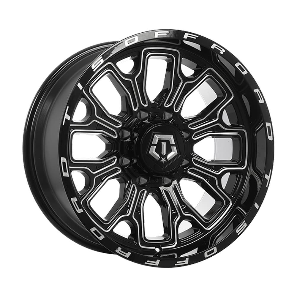560 20×10.0 8x180 ET-25 — Gloss Black - Milled Edge