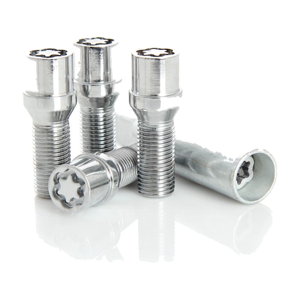 14 X 1.25mm - 17/19mm 28mm Spline Lock Nuts Chrome