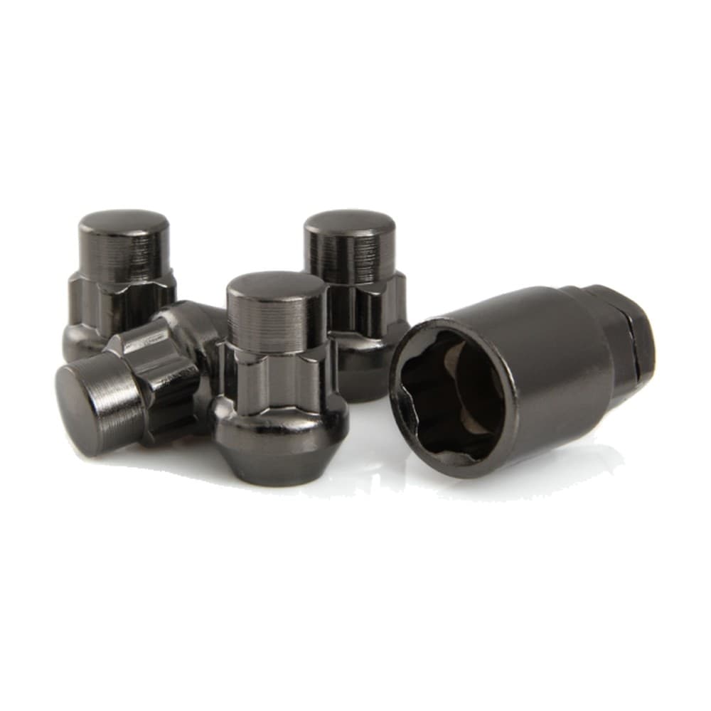 12x1.25 Acorn Locks 19/21mm Chrome Black