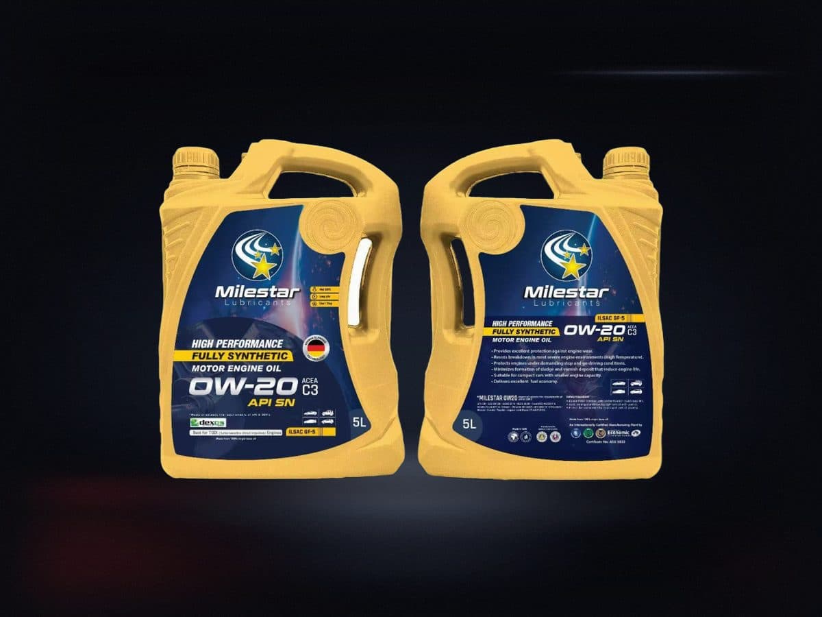 Milestar Full Synthetic Petrol Engine Oil SAE API SN - 0W20 ( 5L/JUG, 4JUGS PER CASE )