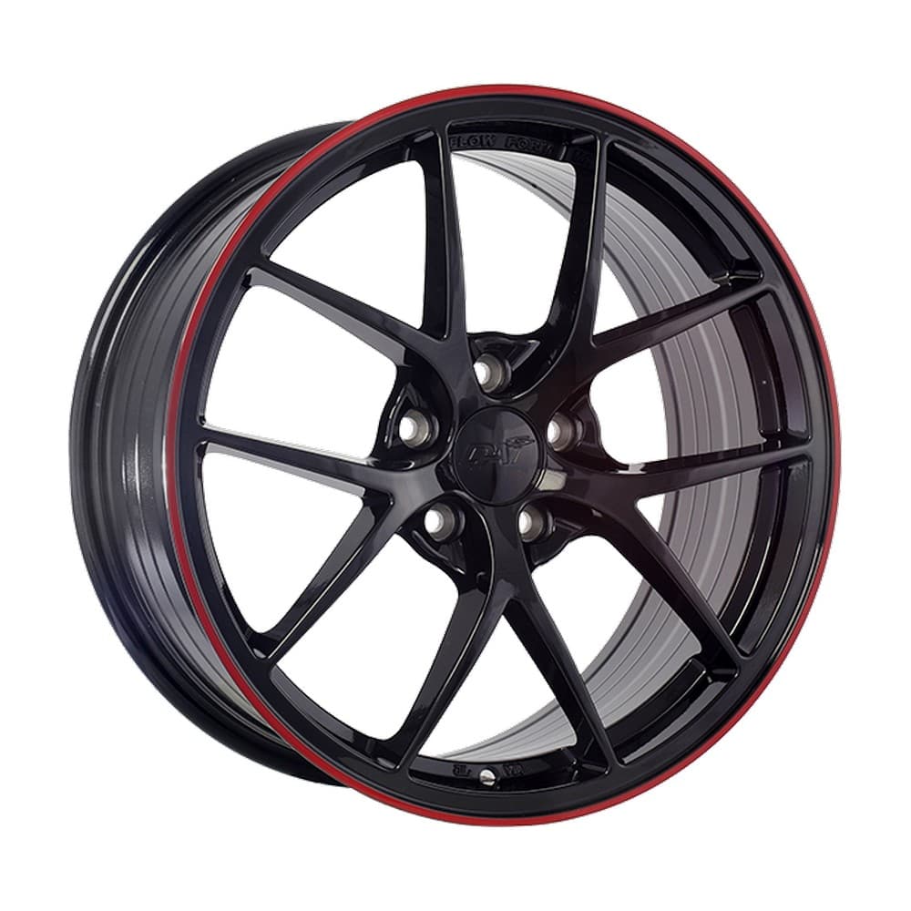 SKY 18×8.0 5x114.3 ET40 — Gloss Black - Red Line